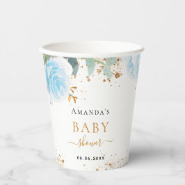 Vasos De Papel Eucalipto azul de Baby Shower