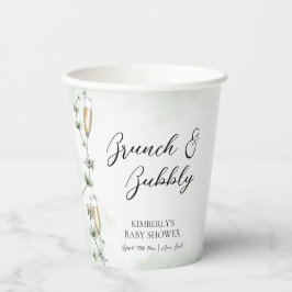 Vasos De Papel Eucalyptus Brunch Champagne Garden Baby Shower