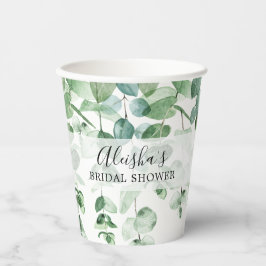 Vasos De Papel Eucalyptus Greenery Bridal Shower Cubos de papel