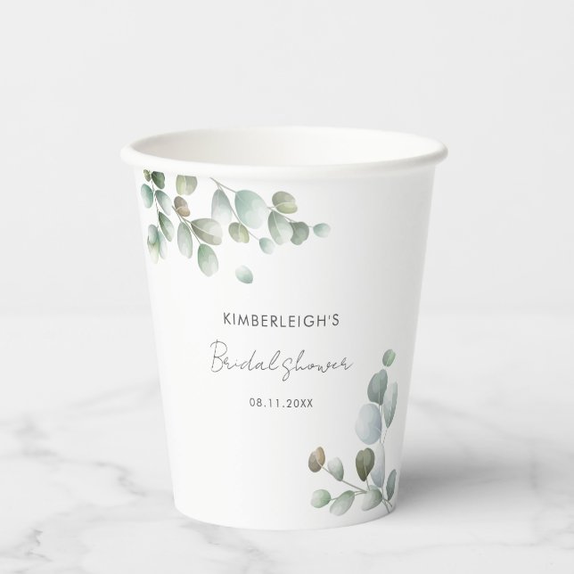 Vasos De Papel Eucalyptus Guión Botánico Ducha Escolar Mínima (Anverso)