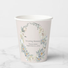 Eucalyptus Oval Wreath Funeral taza de papel