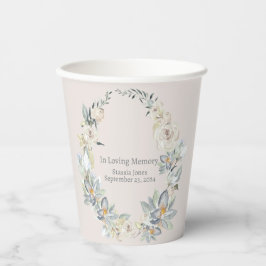 Vasos De Papel Eucalyptus Oval Wreath Funeral taza de papel