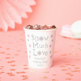 Vasos De Papel Evento de Boda Mucho Amor de Nieve
