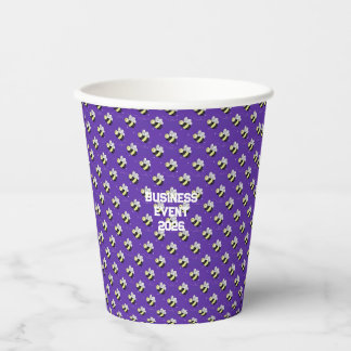 Vasos De Papel Evento de Negocios Abejorro Púrpura 8 oz. Papel