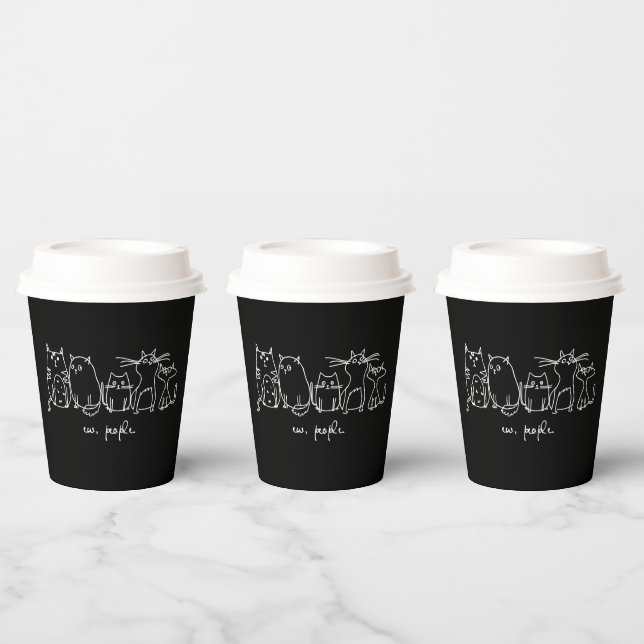 Vasos De Papel Ew, People Funny Meowy Cat Aovers (Multi)