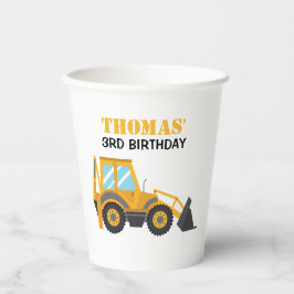 Vasos De Papel Excavator Construction Birthday Paper Cups  