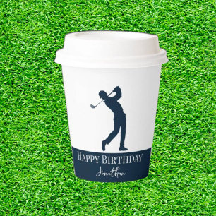 Vasos De Papel Experiencia de Fiesta de Navy Blue Golfer