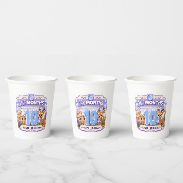 Vasos De Papel Explorador de hitos del bebé de 10 meses (Multi)