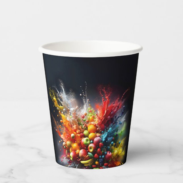 Vasos De Papel Explosión de frutas (Anverso)
