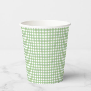 Vasos De Papel F & L Dark Green Gingham