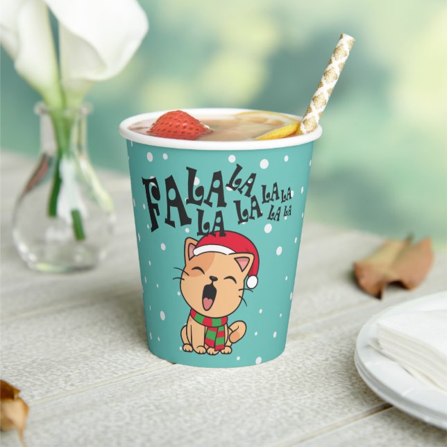 Vasos De Papel Fa La La La La Navidades canto de gatos | Taza de  (in situ)