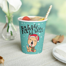 Vasos De Papel Fa La La La La Navidades Canto de Perro | Taza de 