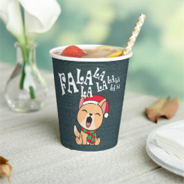 Vasos De Papel Fa La La La La Navidades Canto de Perro | Taza de 
