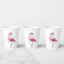 Vasos De Papel Fabuloso Flamingo