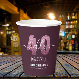 Vasos De Papel Fabulous at 40! Chic 40th Celebration with Pink