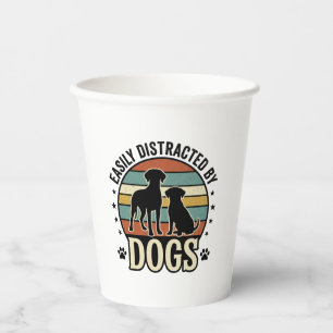 Vasos De Papel Fácilmente Distraído por Diseños de Silueta Vintag