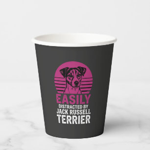 Vasos De Papel Fácilmente Distraído Por Jack Russell Terrier