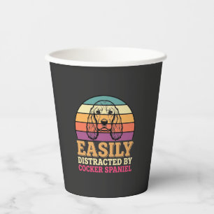Vasos De Papel Fácilmente Distraído Por Perro Retro Cocker Spanie