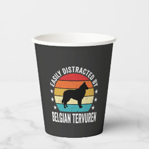 Vasos De Papel Fácilmente Distraído Por Perro Tervuren Belga