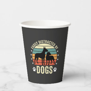 Vasos De Papel Fácilmente Distraído por Perros Vintage Retro Atar