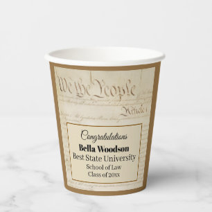 Vasos De Papel Facultad de Derecho Abogado Paralegal Graduado Con