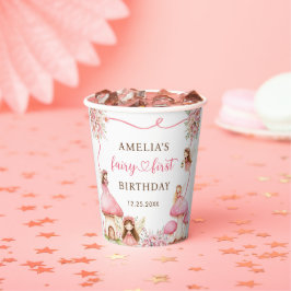 Vasos De Papel Fairy Floral Girls 1st Birthday Party