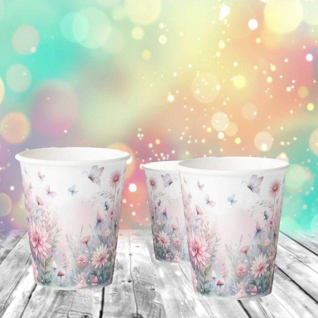 Vasos De Papel Fairy Garden Baby Shower (Subido por el creador)