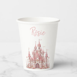 Vasos De Papel Fairy Tale Castle Chica Pink Birday Party