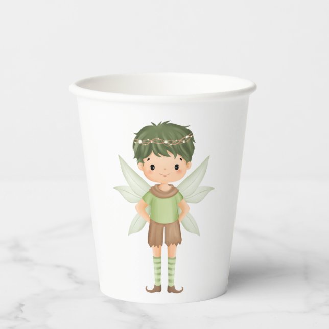 Vasos De Papel Fairy Wearing Green (Anverso)