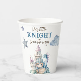 Vasos De Papel Fairytale Dreamy Dragon Blue Knight Baby Shower