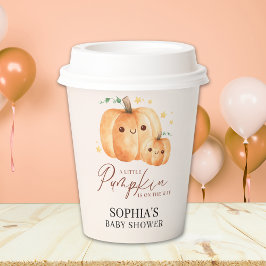 Vasos De Papel Fall Baby Shower – "A Little Pumpkin" Soft Orange