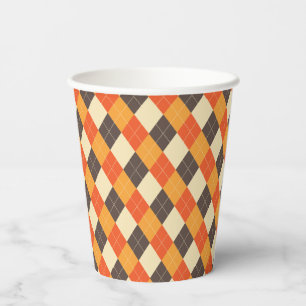 Vasos De Papel Fall Color Argyle Paper Cup