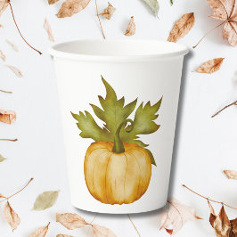 Vasos De Papel Fall Otoño Foliage Pumpkin Baby Shower