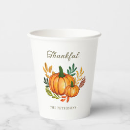 Vasos De Papel Fall Rustic Pumpkin Thanksgiving Dinner