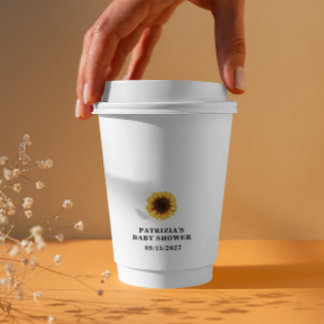 Vasos De Papel Fall Sunflower Baby Shower