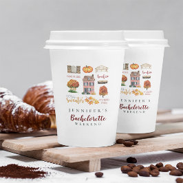 Vasos De Papel Fall Vibes Autumtic Rustic Bachelorette Party