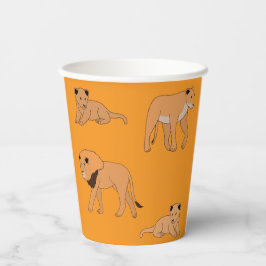Vasos De Papel Familia de leones