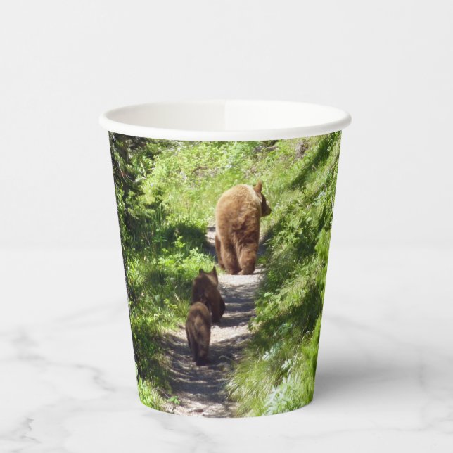 Vasos De Papel Familia de osos pardos (Izquierda)