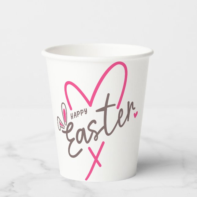 Vasos De Papel Familia en juego Feliz Pascua (Anverso)