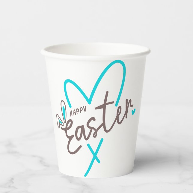 Vasos De Papel Familia en juego Feliz Pascua (Anverso)