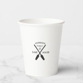 Vasos De Papel Familia Personalizada Nombre Casa Lago