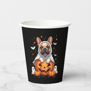 Vasos De Papel Famoso Bulldog inglés Fantasma Boo Halloween Mujer