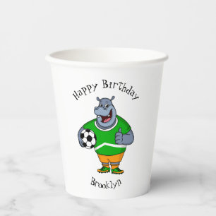 Vasos De Papel Famoso ilustracion de personalizado de futbolista
