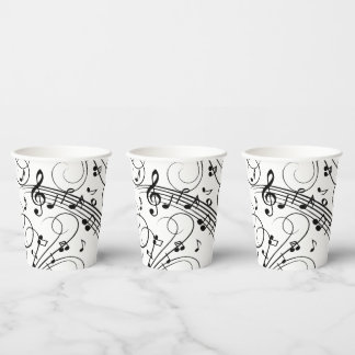 Vasos De Papel Fancy Music Notes
