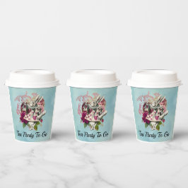 Vasos De Papel Fancy Wonderland White Rabbit Tea Fiesta Go