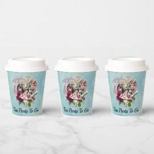 Vasos De Papel Fancy Wonderland White Rabbit Tea Fiesta Go