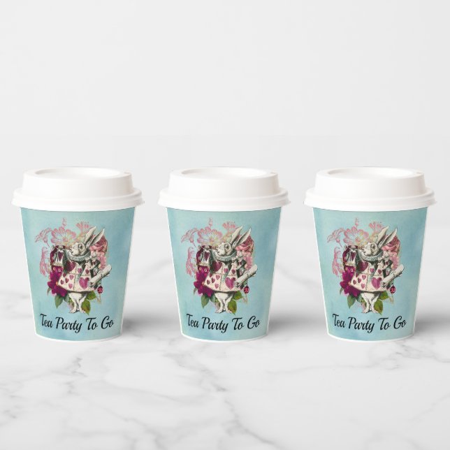 Vasos De Papel Fancy Wonderland White Rabbit Tea Fiesta Go (Multi)