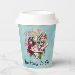 Vasos De Papel Fancy Wonderland White Rabbit Tea Fiesta Go