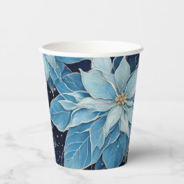 Vasos De Papel Fantasía azul Poinsettia