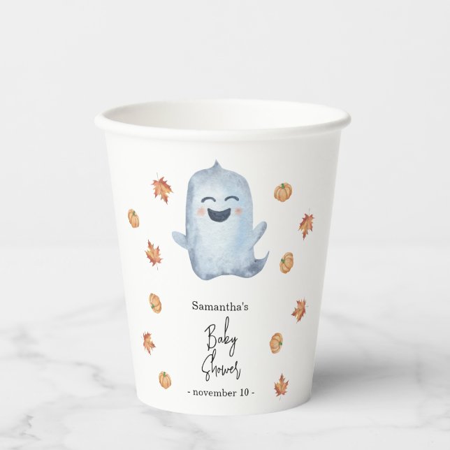 Vasos De Papel Fantasma adorable - baby shower (Anverso)